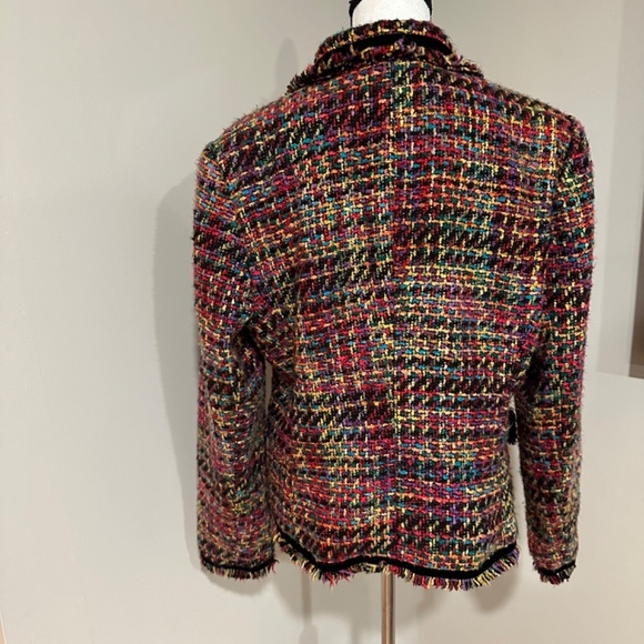 *SAG HARBOR* Multicolor Blazer Suit Jacket Size 12 - Picture 4 of 7